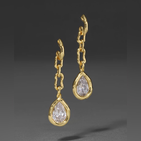 Alexis Bittar Jewelry - Alexis Bittar Asterales Gold Link Pear
Drop Earring